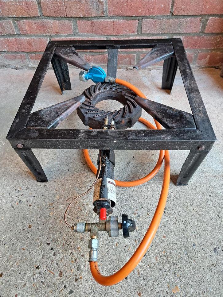 Kook en wokbrander, Witgoed en Apparatuur, Kookplaten, Gebruikt, Inbouw, Gas, 3 kookzones of minder, Ophalen