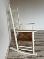 Witte Schommelstoel met Rotan Zitting, Ophalen, Wit, Zo goed als nieuw, Eén