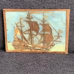 Tabak bladeren VOC schip achter glas, Antiek en Kunst, Ophalen of Verzenden
