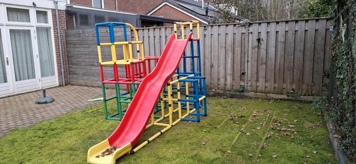 Klimrek met glijbaan, Kinderen en Baby's, Speelgoed | Buiten | Speeltoestellen, Gebruikt, Glijbaan, Klimwand, Aanbouwonderdeel