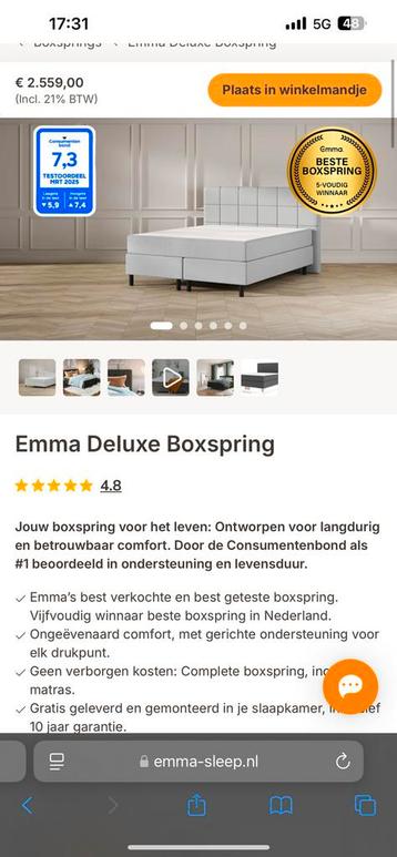 Nieuwe Emma boxspring set 160x200 en 180x200 event. Matt  beschikbaar voor biedingen