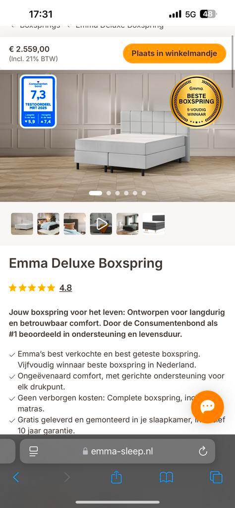 Nieuwe Emma boxspring set 160x200 en 180x200 event. Matt, Huis en Inrichting, Slaapkamer | Slaapbanken, Nieuw, 180 cm, 200 cm