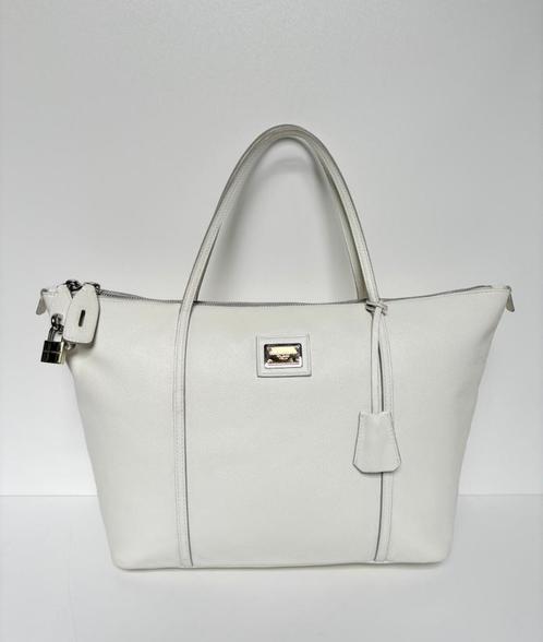 DOLCE & GABBANA Wit leer shopper tas Bag, Sieraden, Tassen en Uiterlijk, Tassen | Damestassen, Zo goed als nieuw, Shopper, Blauw
