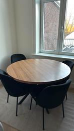 Mooie ronde eettafel met 4 stoelen, Ophalen, Zo goed als nieuw, Minder dan 4 stoelen