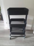 Roltafel/trolley Ikea zwart  Raskog, Ophalen, Zo goed als nieuw