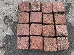 4 m2 Portugees graniet roze rood kinderkoppen kassei 9x9cm, Ophalen, Gebruikt, Klinkers, Natuursteen