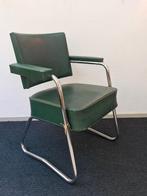 Vintage fauteuil groen / chroom 70s, Ophalen, Kunststof, Gebruikt, .