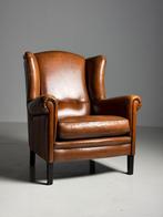 Schapenleren Wingback oorfauteuil klassiek, Antiek en Kunst, Ophalen