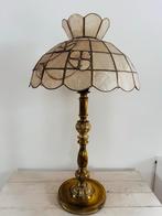 Tiffany Stijl Lamp met Gouden Poot, Ophalen, Gebruikt, Glas, Minder dan 100 cm