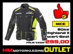 Textiel motorjas Buse Highland II All-Season - Zwart-Geel, Motoren, Kleding | Motorkleding, Info@huybersmotoren.nl, Jas | textiel