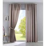 Gordijnen taupe grijs inkorten vermaken coupeuse naai-atelie, Huis en Inrichting, Bruin, 200 cm of meer, Ophalen of Verzenden