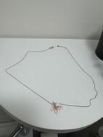 14 karaat ketting met vlinder hanger, Ophalen of Verzenden, Zo goed als nieuw, Goud