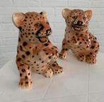 Beeld twee mid century luipaard welpen vintage beelden 70s., Ophalen of Verzenden