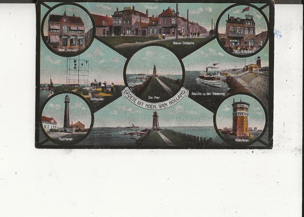 Hoek van Holland 9-Luik met Hotel Amerika 14-8-1910, Verzenden, Voor 1920, Gelopen, Zuid-Holland