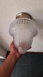 Vintage Plafondlamp met Glazen Kap, Ophalen of Verzenden, Gebruikt, Glas, Klassiek