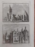 295-296 / De kerk en 't huis van Warmond Gravure 18e eeuw, Antiek en Kunst, Kunst | Etsen en Gravures, Ophalen of Verzenden