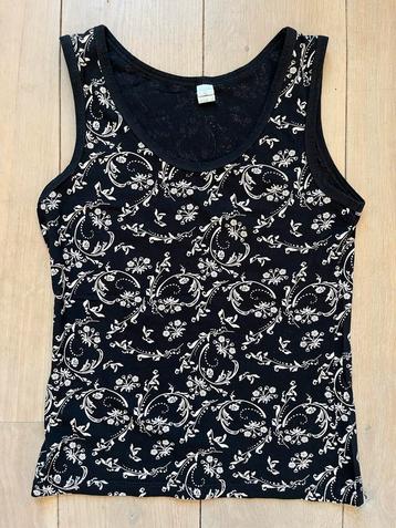 Zwarte S elegante dikke top witte bloemen egf C&A Paisley beschikbaar voor biedingen