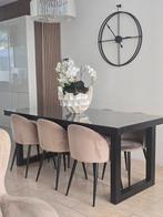 24Designs Night collectie zwarte Eettafel 90x200cm, Huis en Inrichting, Tafels | Eettafels, Ophalen, Strak, Glas, 200 cm of meer