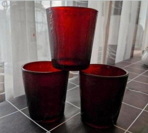 Drie Glazen Arcoroc Rood, Verzamelen, Glas en Borrelglaasjes, Zo goed als nieuw, Ophalen of Verzenden