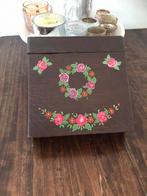 Houten kist handwerk bloemen €2,50., Ophalen of Verzenden, Minder dan 50 cm, Minder dan 50 cm, Minder dan 50 cm