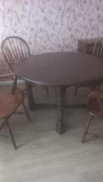 Eettafel met stoelen GRATIS, Ophalen, Gebruikt, 100 tot 150 cm, Rond