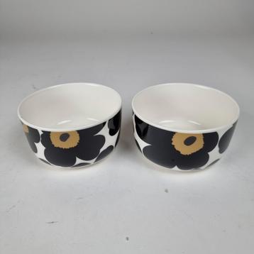  Marimekko Unikko kom wit zwart goud 5dl (2 stuks) beschikbaar voor biedingen
