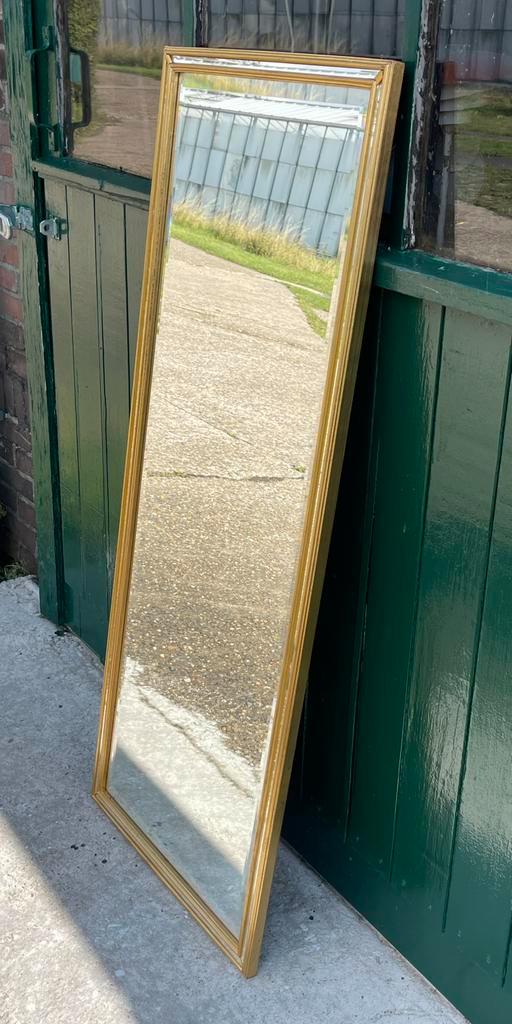 Vintage XL spiegel gouden rand spiegelrand bijzonder, Huis en Inrichting, Woonaccessoires | Spiegels, Gebruikt, Minder dan 50 cm