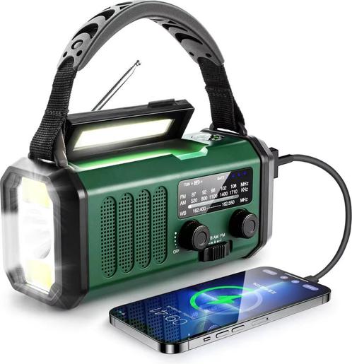 Noodradio - Opwindbaar met Slinger - Zonnepaneel - Powerbank, Audio, Tv en Foto, Radio's, Zo goed als nieuw, Radio, Ophalen of Verzenden