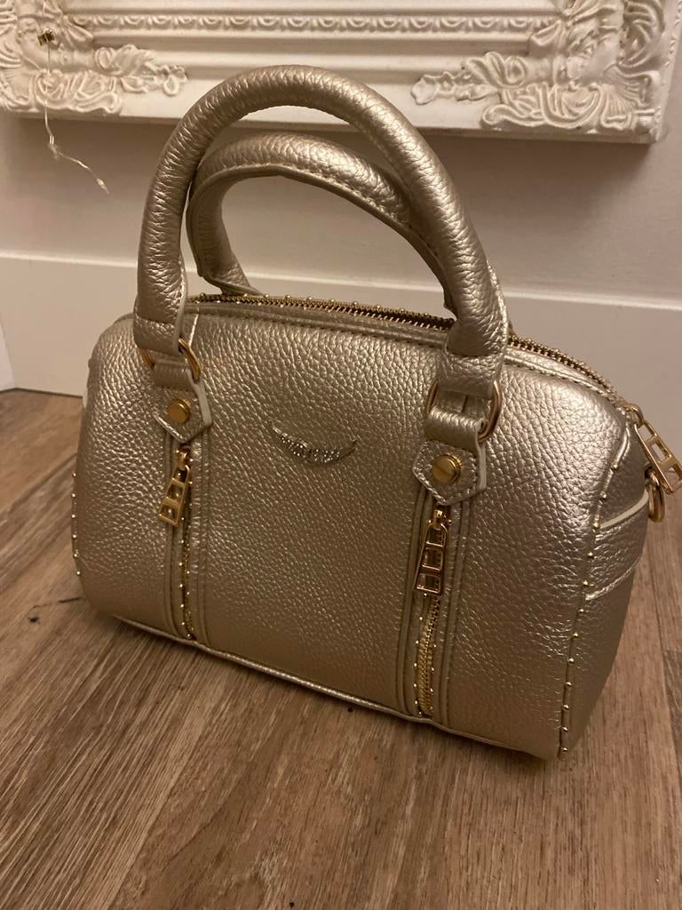 Gouden Zadig & Voltaire Tas met Studs, Ophalen of Verzenden, Zo goed als nieuw, Geel, Handtas