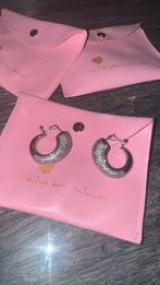 Oorbellen Juli Dans, Zilveren Creolen met glitters, Sieraden, Tassen en Uiterlijk, Oorbellen, Ophalen, Zo goed als nieuw, Zilver