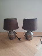 Set van 2 lampen - 36cm hoog, Huis en Inrichting, Lampen | Tafellampen, Ophalen, Gebruikt, Metaal, Modern