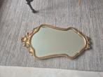 Vintage gouden spiegel barok stijl, Antiek en Kunst, Antiek | Spiegels, Ophalen of Verzenden, Ovaal, Minder dan 50 cm