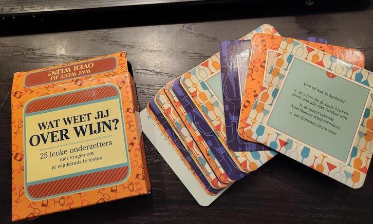 25 Onderzetters met vragen over wijn, Verzamelen, Wijnen, Gebruikt, Overige typen, Overige gebieden, Ophalen of Verzenden