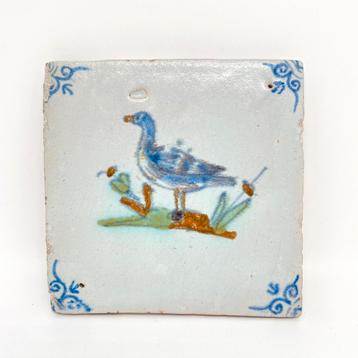 Antieke tegel - 17e eeuw - bodemvondsten - polychrome tegel beschikbaar voor biedingen