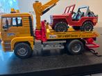 Bruder MAN TGA Takelwagen met Jeep, Ophalen of Verzenden, Zo goed als nieuw, Jongen of Meisje