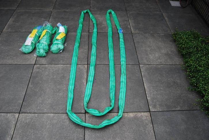4 x Round sling hijsband 4 meter  2 TON  double ply sleeve ., Doe-het-zelf en Verbouw, Lieren en Takels, Nieuw, Handmatig, Ophalen of Verzenden