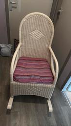 Schommelstoel riet, Huis en Inrichting, Stoelen, Ophalen, Gebruikt, Wit, Riet of Rotan