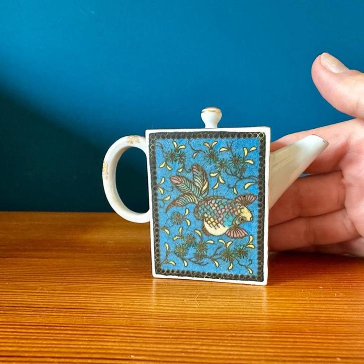 Vintage Chinese kleine handgeschilderde porselein soja conta, Antiek en Kunst, Antiek | Porselein, Ophalen of Verzenden
