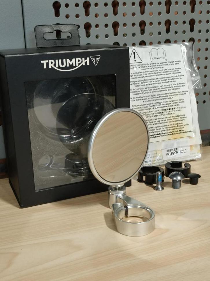 Triumph peep bar end spiegel zilver A9638137, Motoren, Tuning en Styling, Ophalen of Verzenden