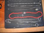 6 kettingen 3 x zilver, 1x bloedkraal en 2 horloge kettingen, Sieraden, Tassen en Uiterlijk, Kettingen, Ophalen of Verzenden, Gebruikt