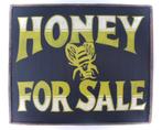 Houten reclamebord Honey for Sale / honing / imker / bijen, Ophalen of Verzenden, Nieuw, Reclamebord