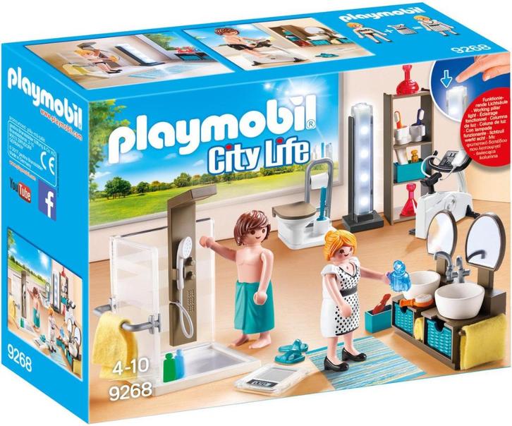 Playmobil City Life 9268 Badkamer met Douche - Nieuw, Kinderen en Baby's, Speelgoed | Playmobil, Nieuw, Complete set, Ophalen of Verzenden