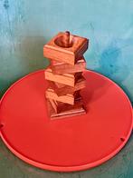 Vintage hout eierdop toren set van 6 meubelmaker Oisterwijk, Ophalen of Verzenden, Zo goed als nieuw
