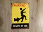 WARING! BEWERE OF DOG reclame bord (geen emaille), Ophalen of Verzenden, Nieuw