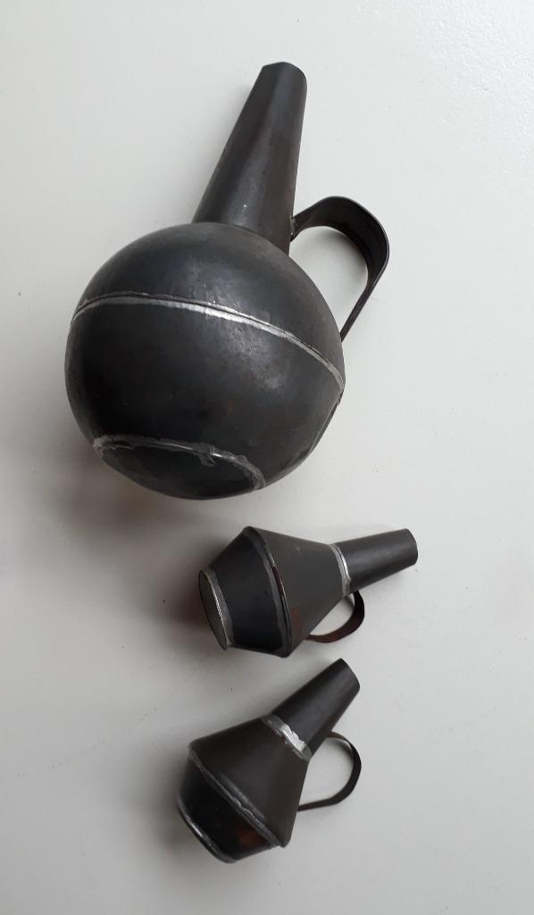 3 Metalen kannetjes authentiek handgemaakt, Huis en Inrichting, Woonaccessoires | Overige, Gebruikt, Ophalen of Verzenden