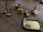 messing: 3 eendjes, 2 zwanen, theezeefje, schaaltje, Antiek en Kunst, Antiek | Koper en Brons, Ophalen of Verzenden