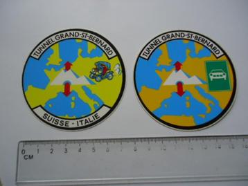 sticker oud Grand St Bernard Tunnel Italie Zwitserland swiss beschikbaar voor biedingen