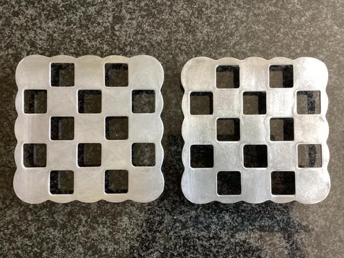 Onderzetters, Copco, aluminium, schaakbord, vintage, set, Huis en Inrichting, Woonaccessoires | Onderzetters, Gebruikt, Pot of Pan