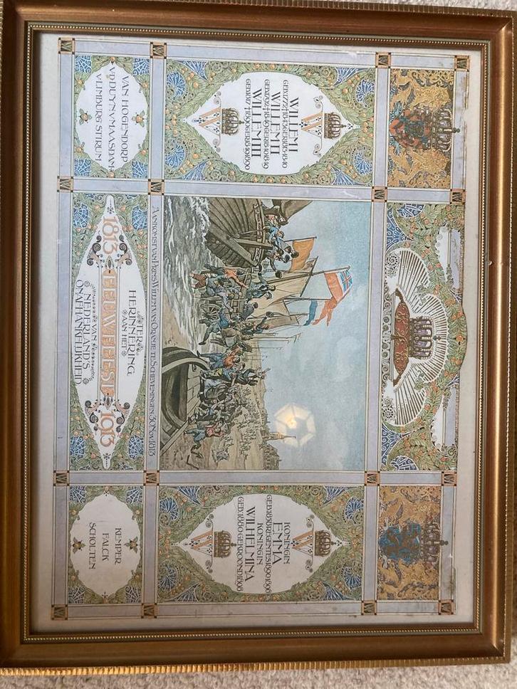 Eeuwfeest 1913 Schilderij, Antiek en Kunst, Antiek | Wandborden en Tegels, Ophalen of Verzenden