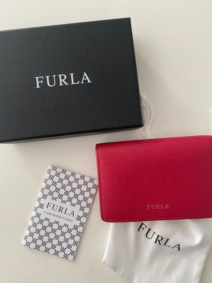 Furla ruby roze card holder portemonnee, Sieraden, Tassen en Uiterlijk, Portemonnees, Zo goed als nieuw, Overige merken, Roze